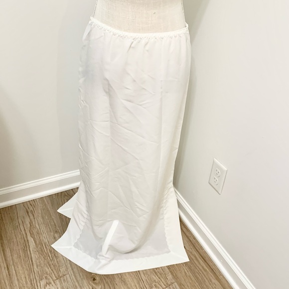 Vintage 50s George Hatab White Maxi Slip Skirt S - FITS LIKE M 8/10 - Picture 7 of 8